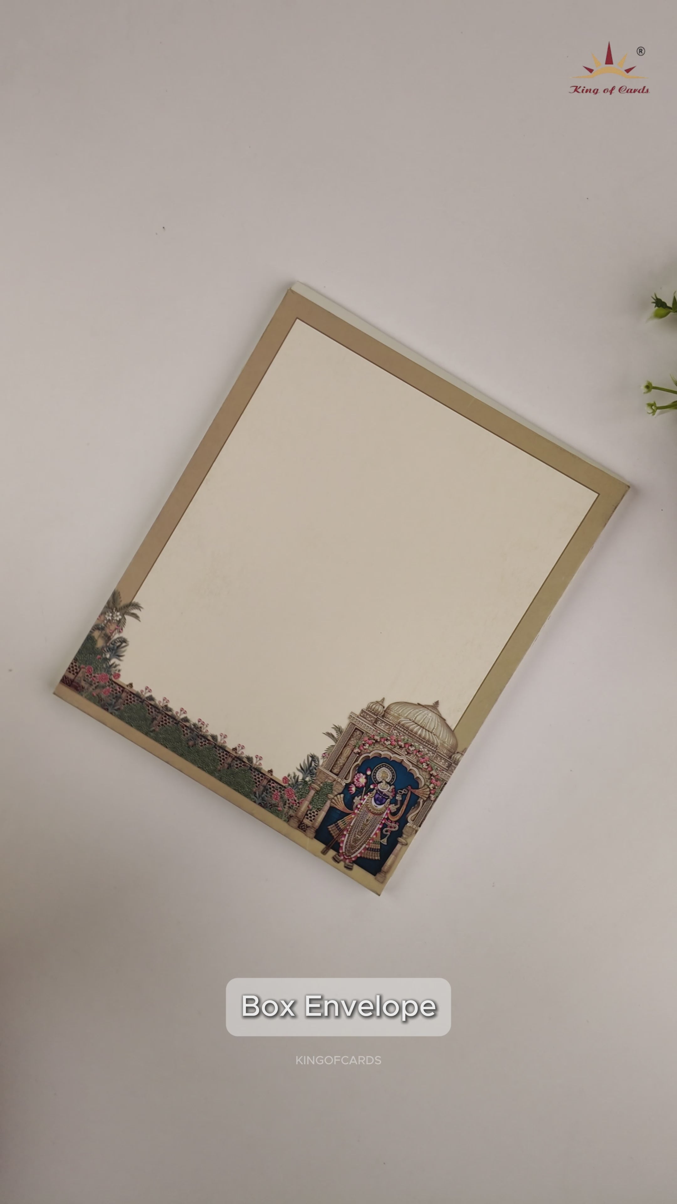 Cream Lord Shrinathji Premium Wedding Card - KAA05240