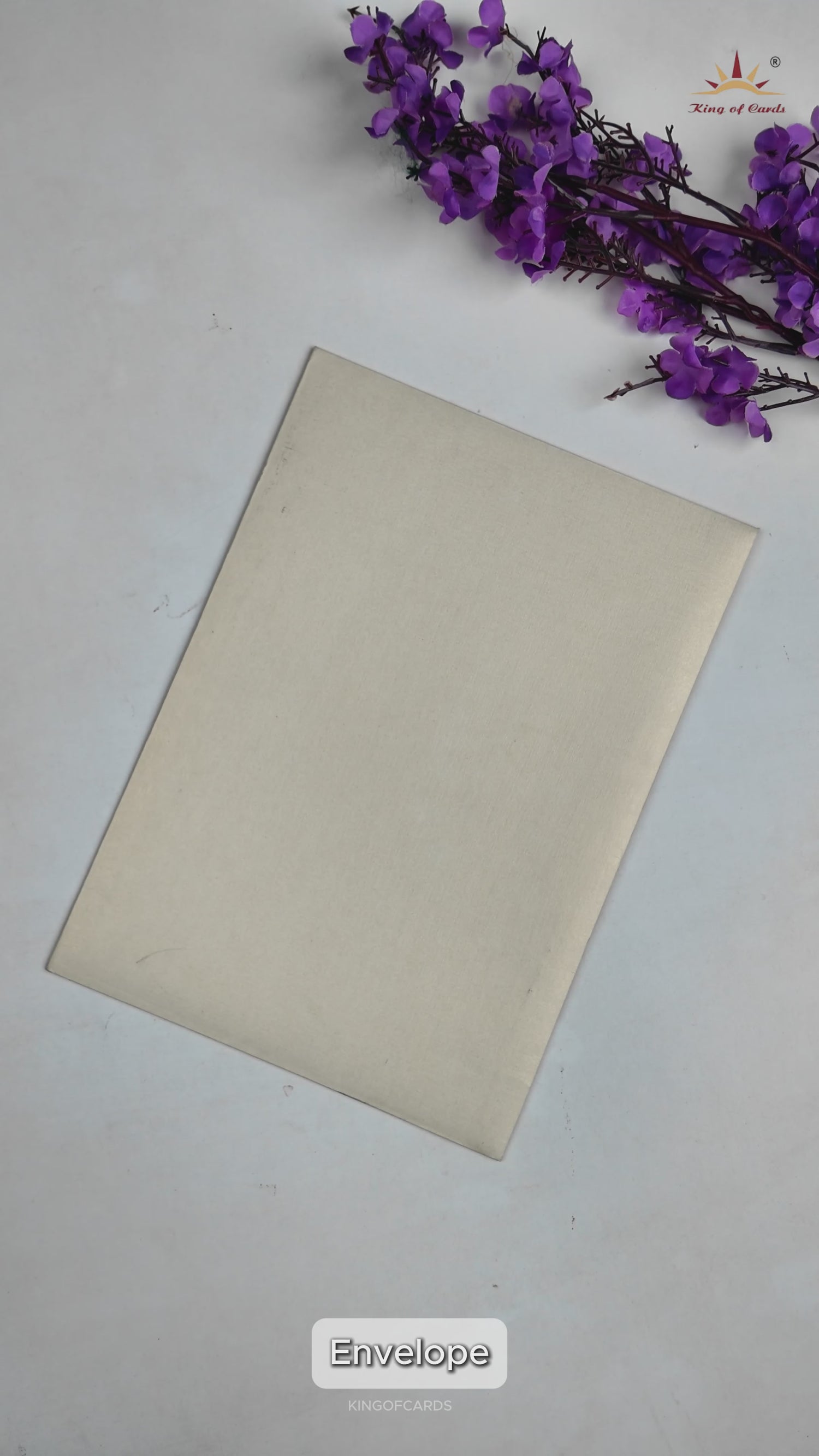 Cream Gold Foiled Simple Wedding Card-KNCM044C