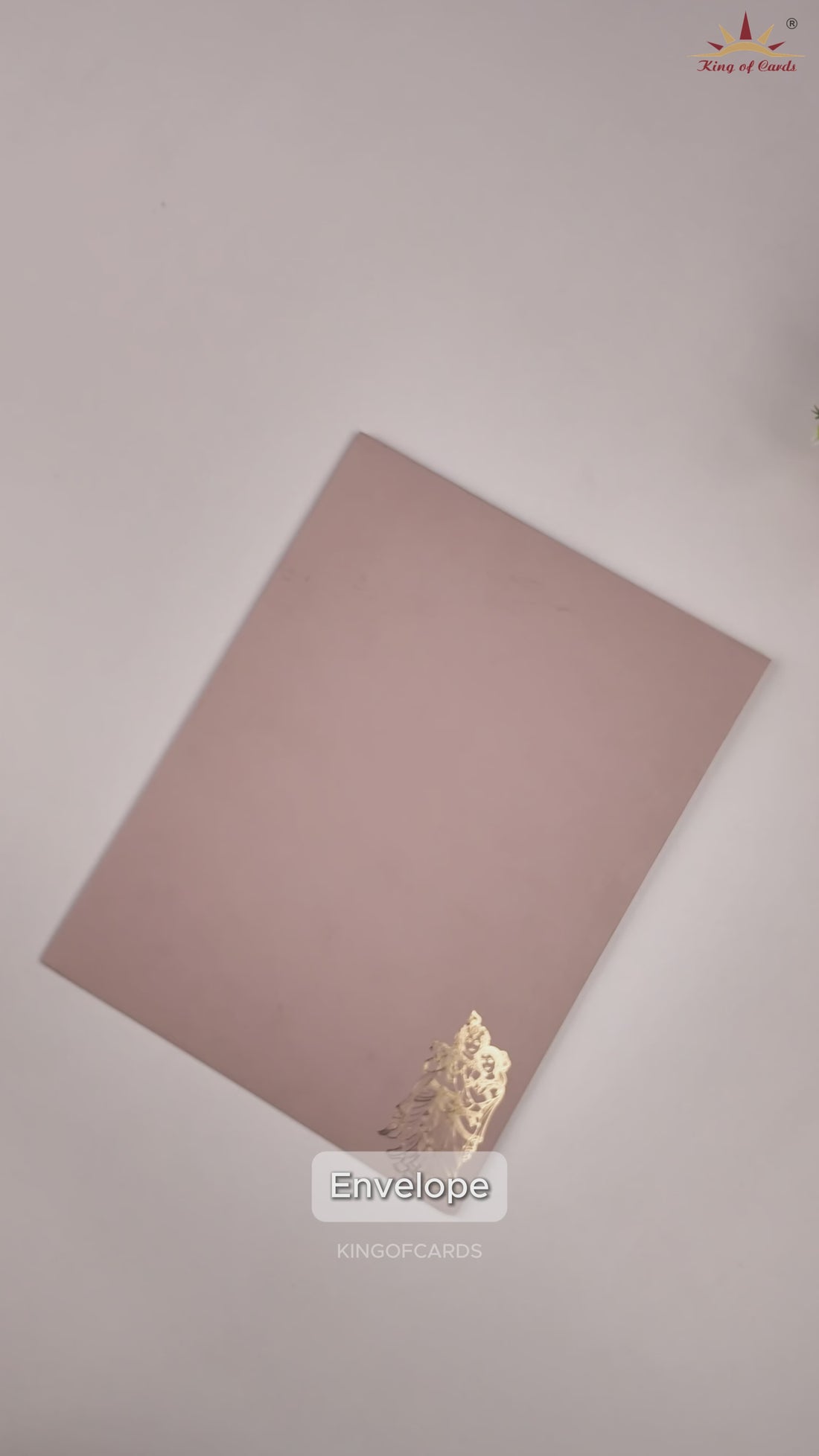 Pastel Pink Lord Radha Krishna Door Style Wedding Card - KNRR8709P