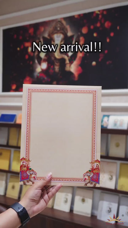 Light Yellow Elephant Wedding Card-KNKJ1136