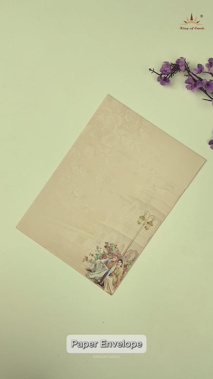 Pink Bride Groom Invitation Card-KNEP1602