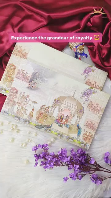 Lime Yellow Royal Traditional Wedding Card-KPR23860