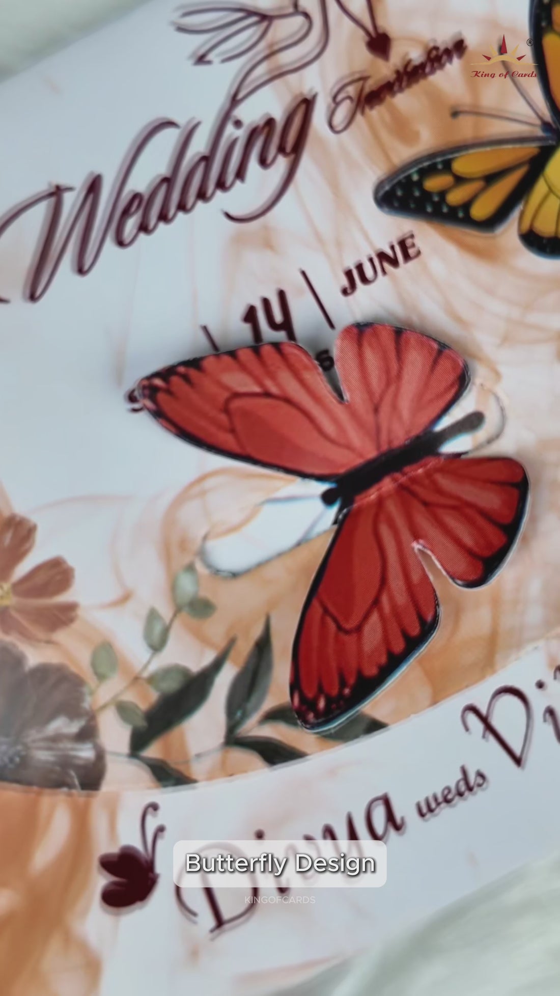 Orange Butterfly Invitation Card-KNTH9608O