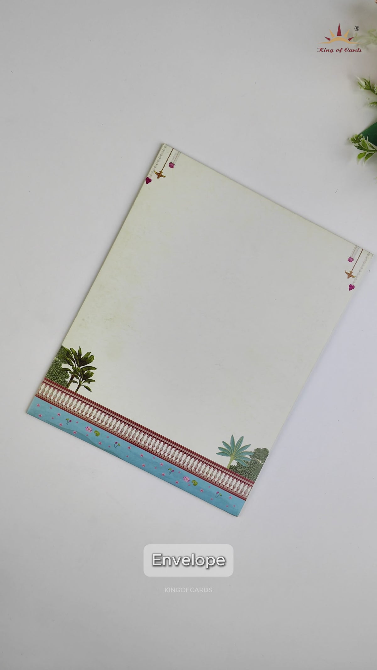 Cream South Indian Temple Door Style Wedding Invitation - KNKJ1167