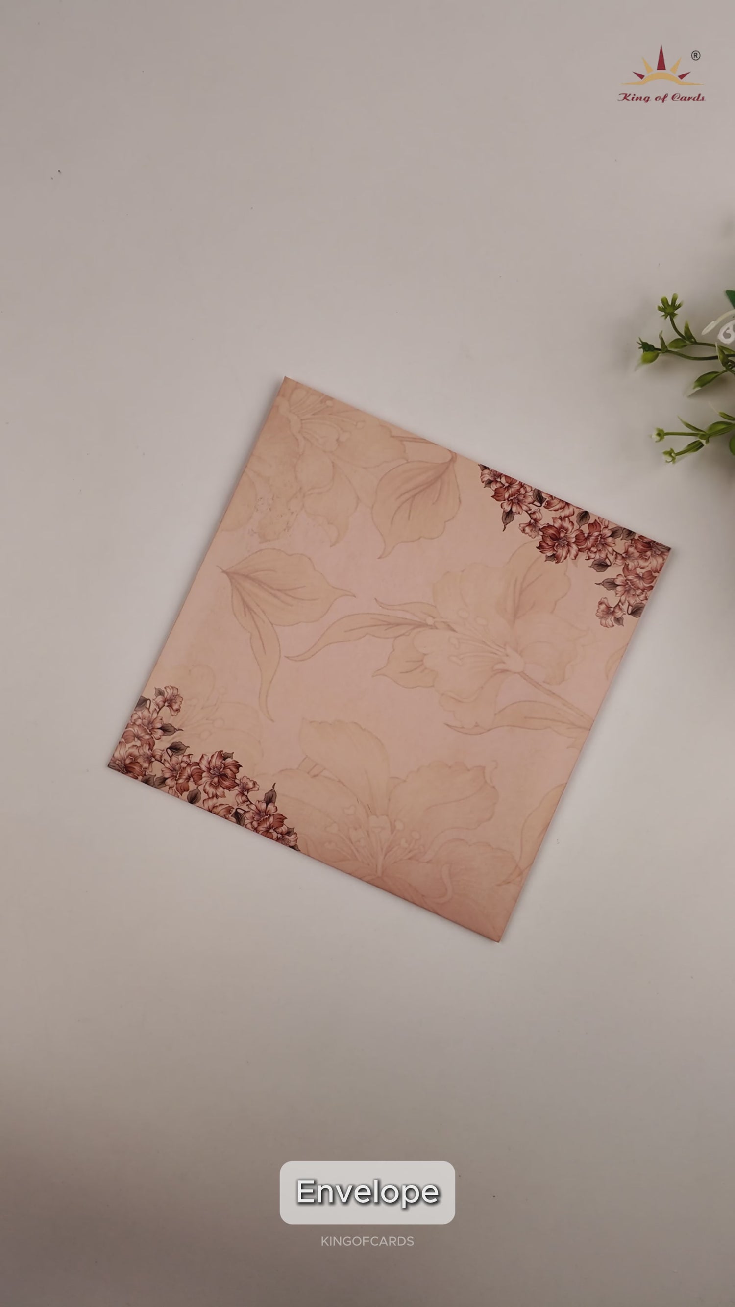 Peach Floral Door Wedding Card - KNSN6711P