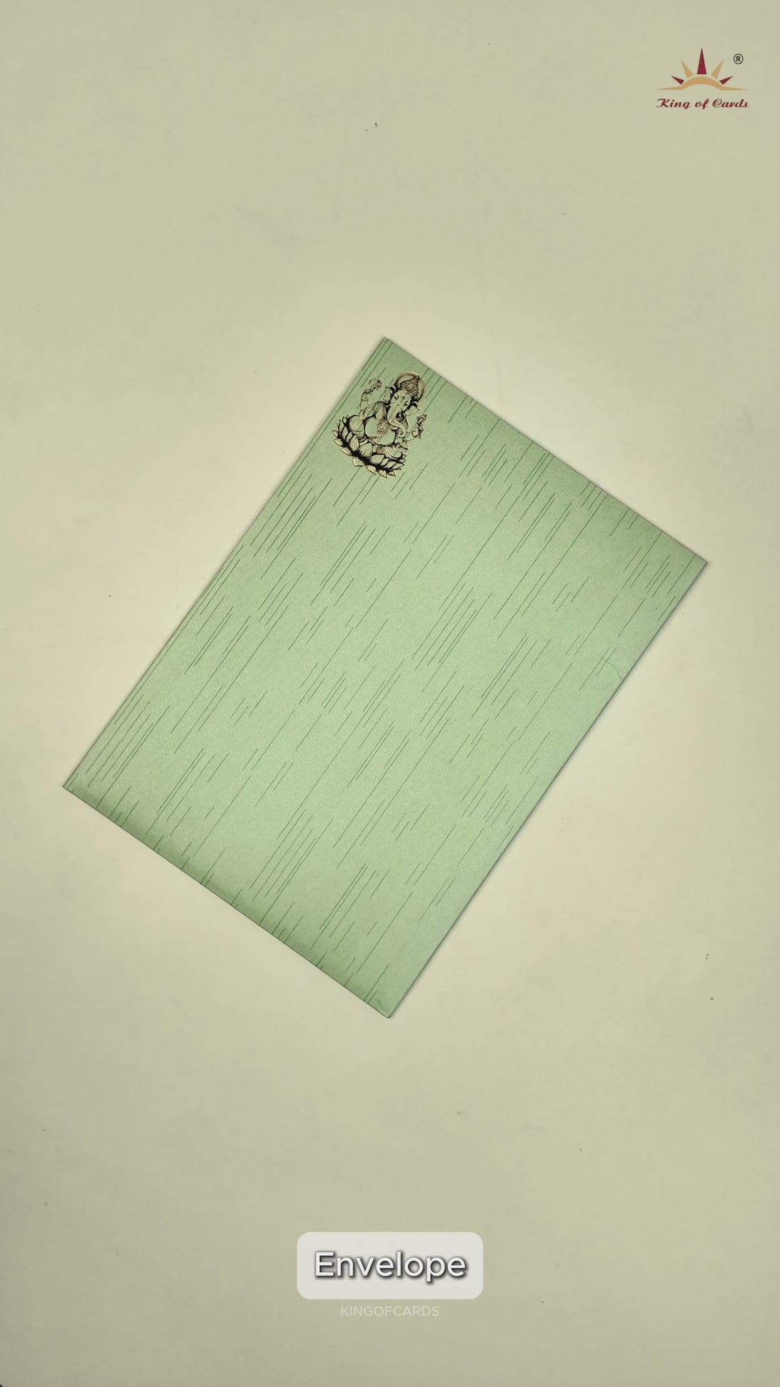 Green Floral Ganesha Wedding Card-KNKR051GN