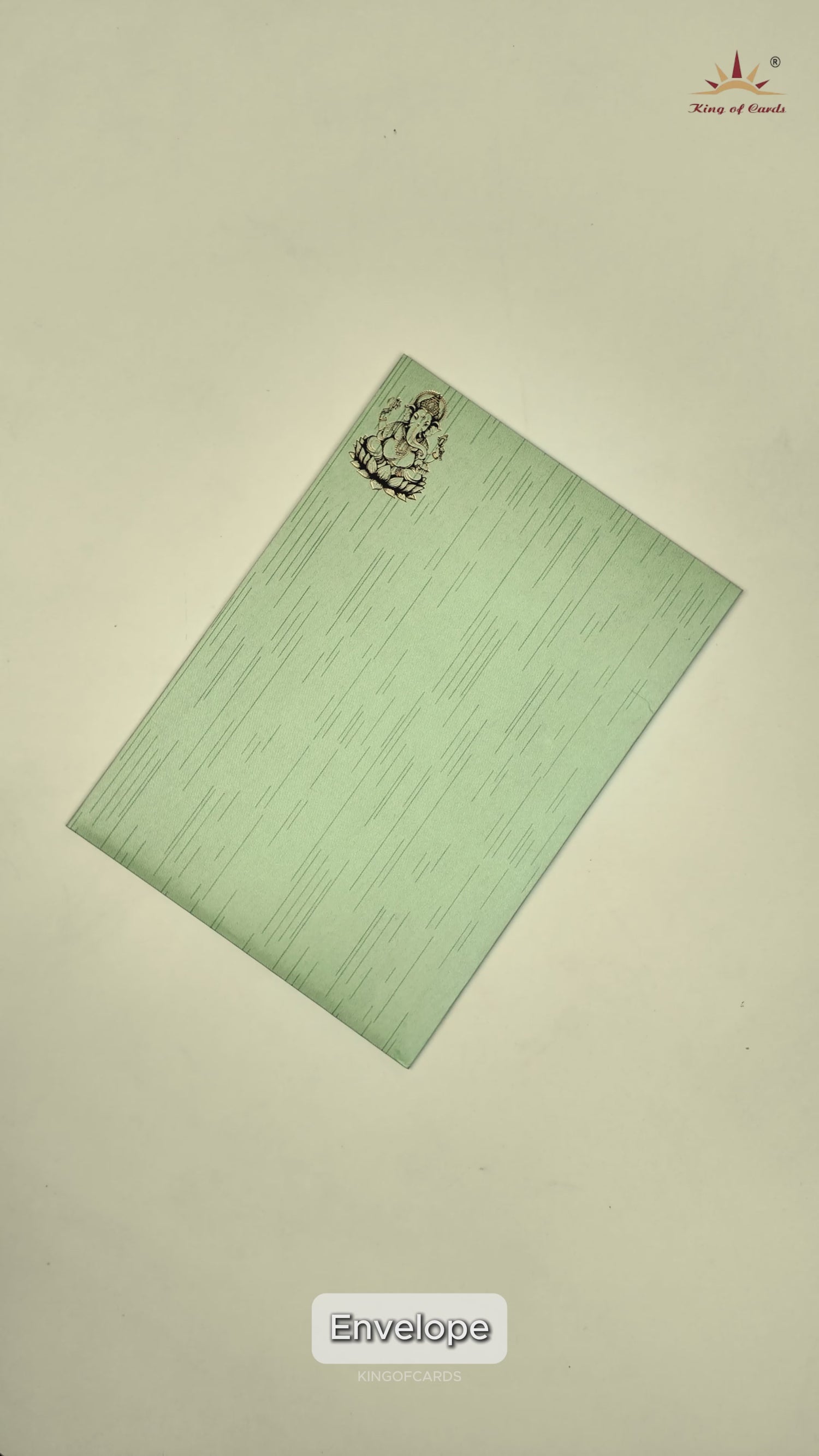 Green Floral Ganesha Wedding Card-KNKR051GN