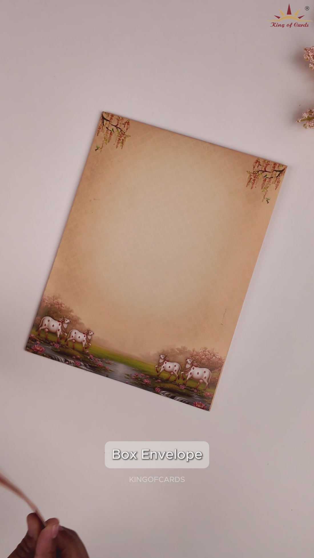 Orange Lord Radha Krishna Wedding Invitation Card - KNKC6209
