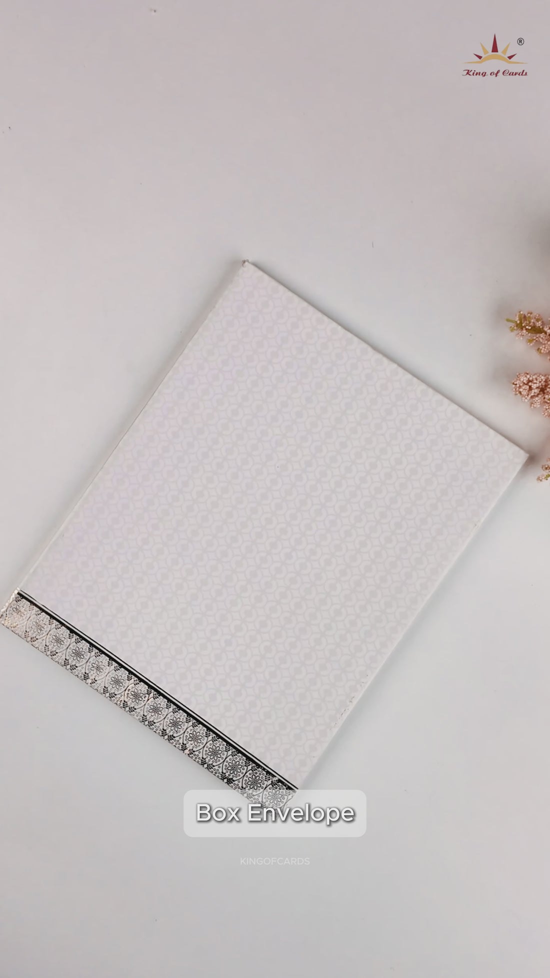 White Embossed Floral Invitation Card-KNK4106W