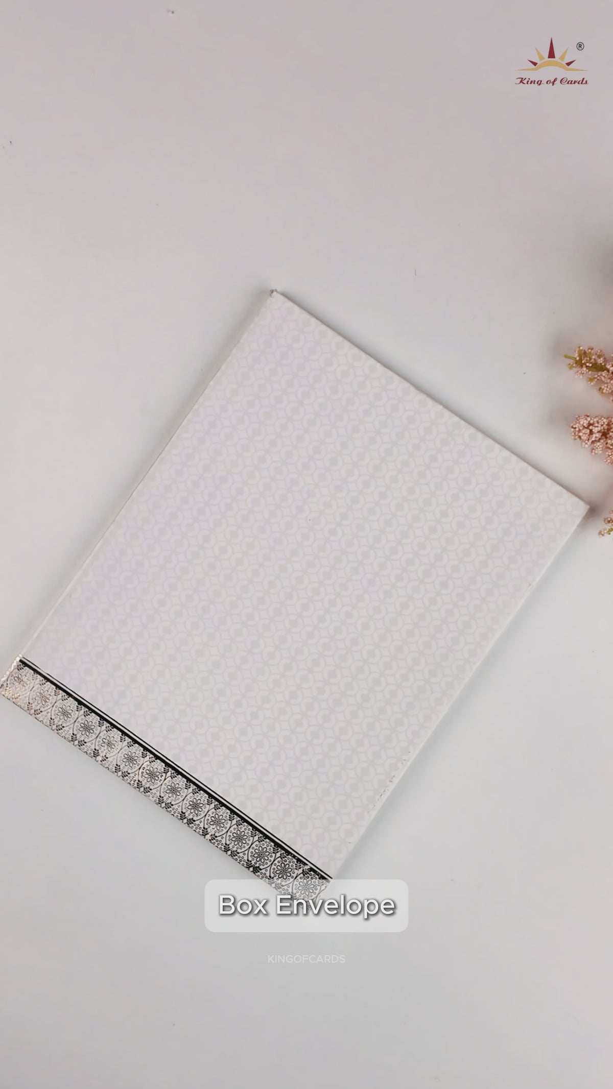 White Embossed Floral Invitation Card-KNK4106W