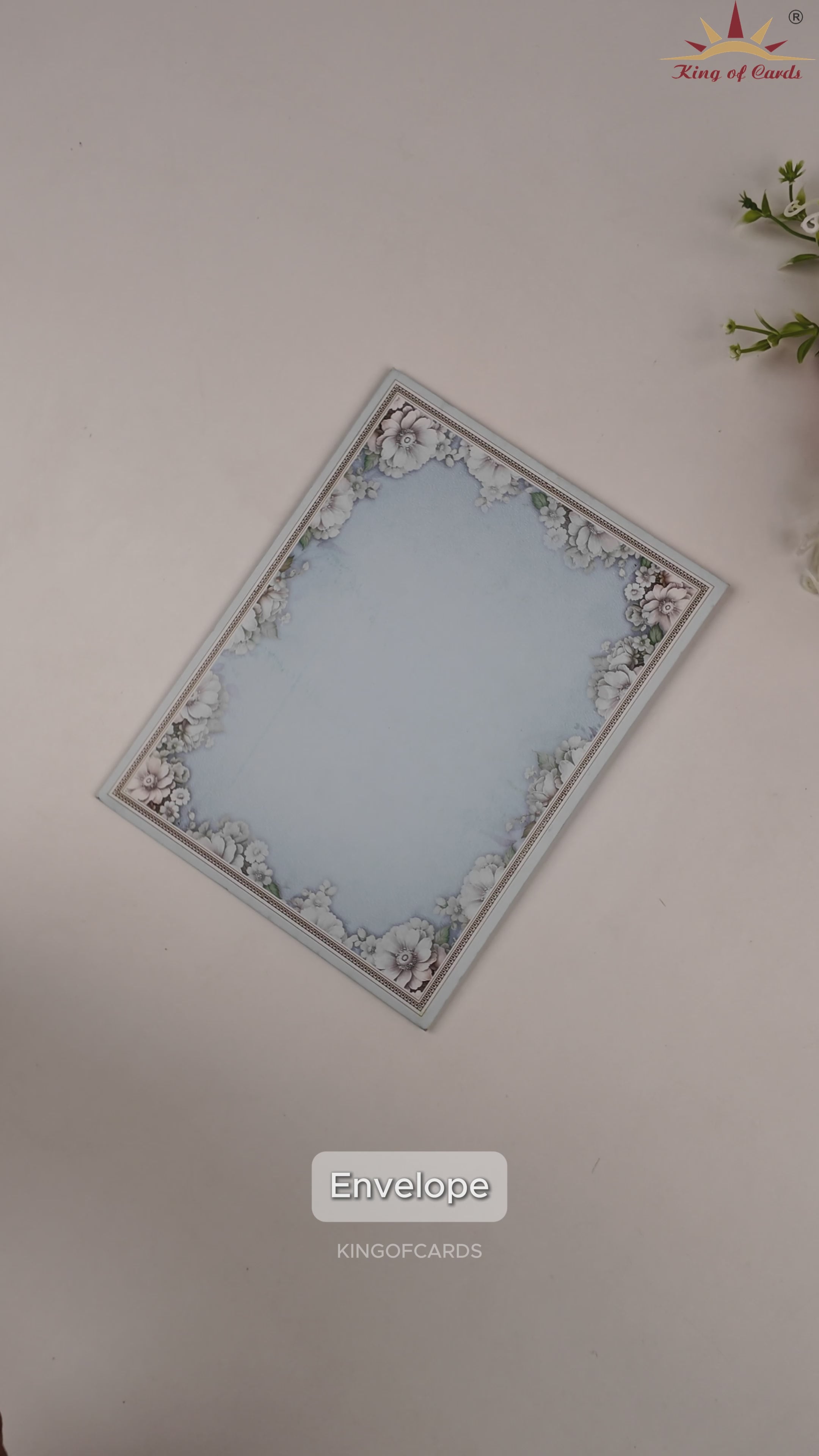 Blue Floral Marriage Invitation Card - KNKC6207