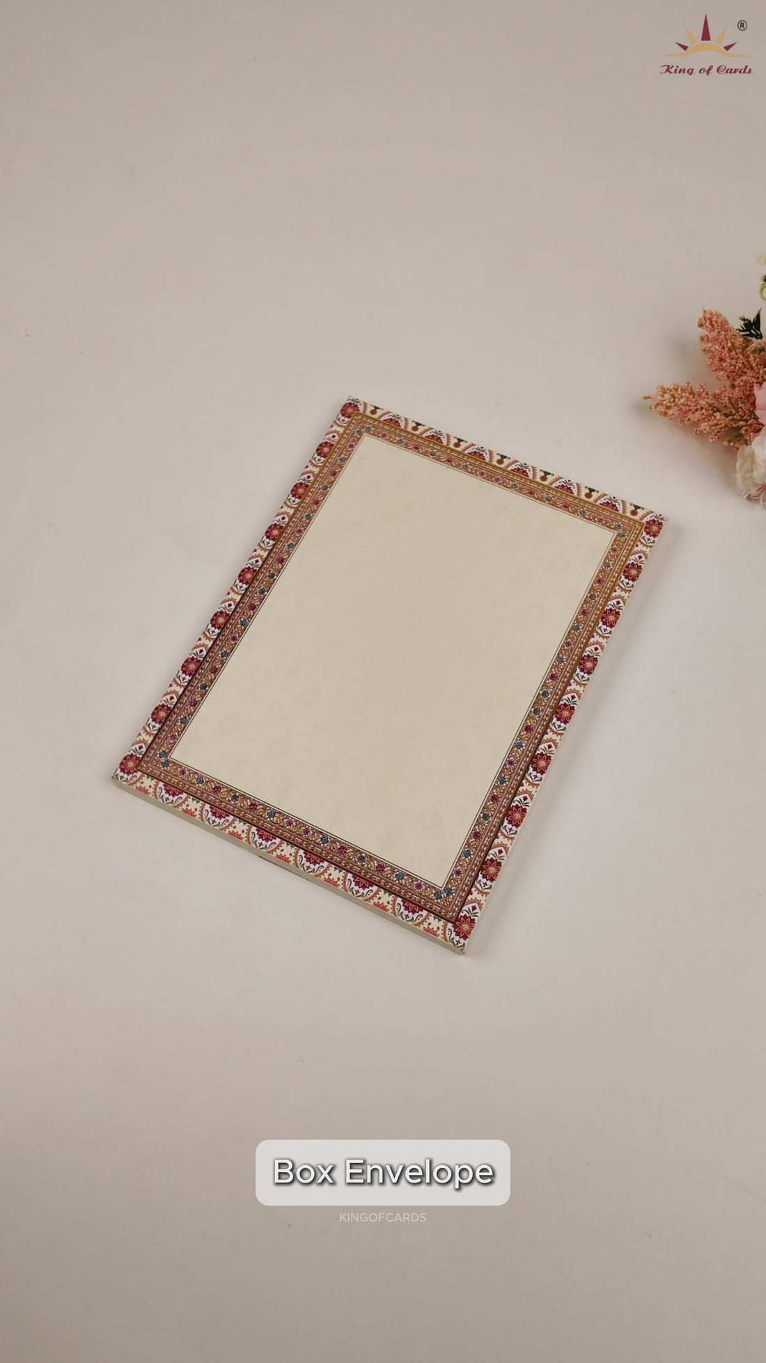 Cream Floral Padded  Round mandala Pattern Wedding card -KAA05720