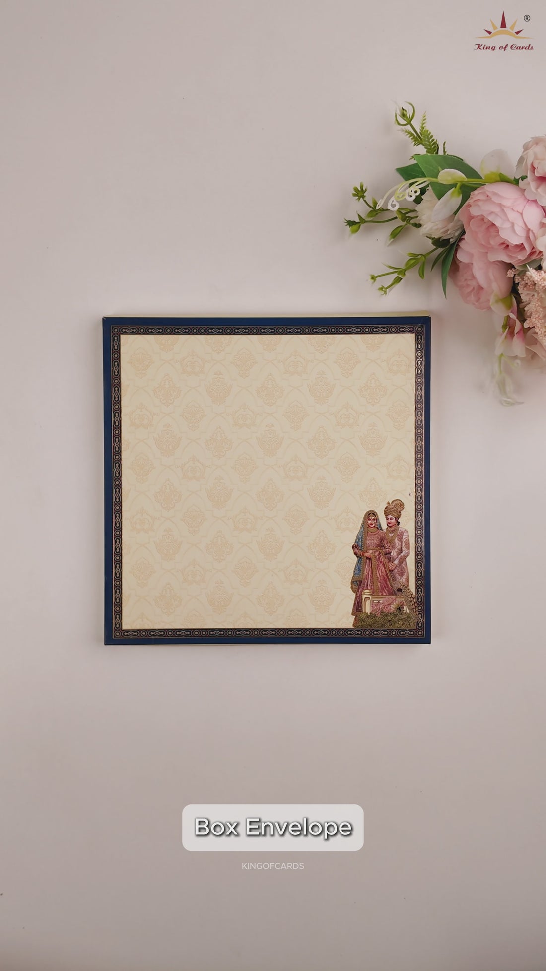 Cream Padded Bride Groom Wedding Card - KAA06400