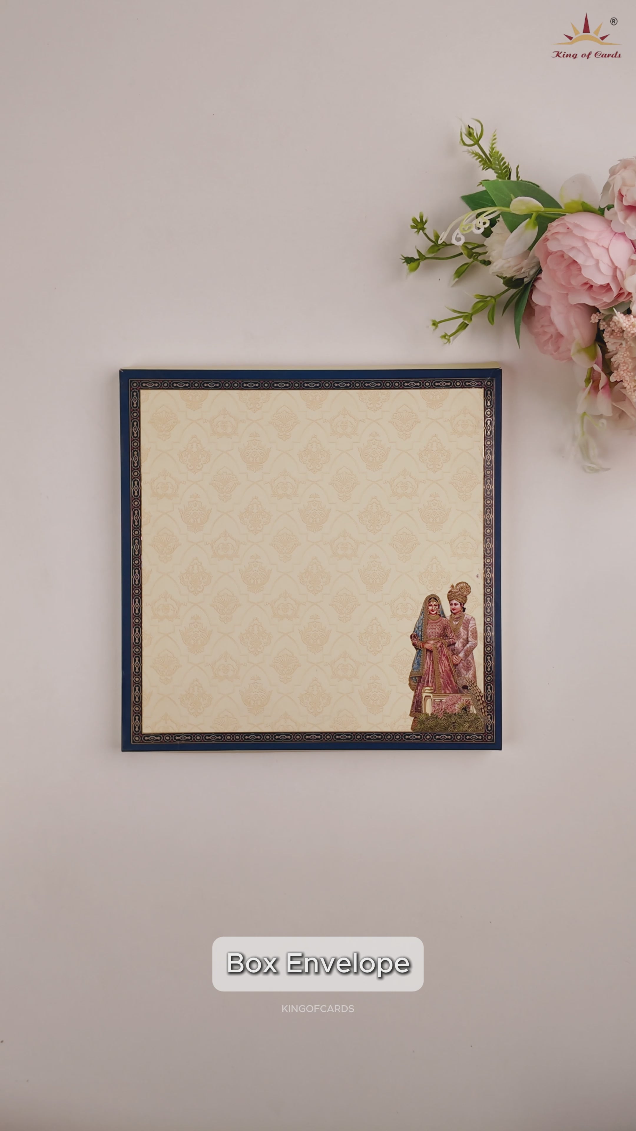 Cream Padded Bride Groom Wedding Card - KAA06400