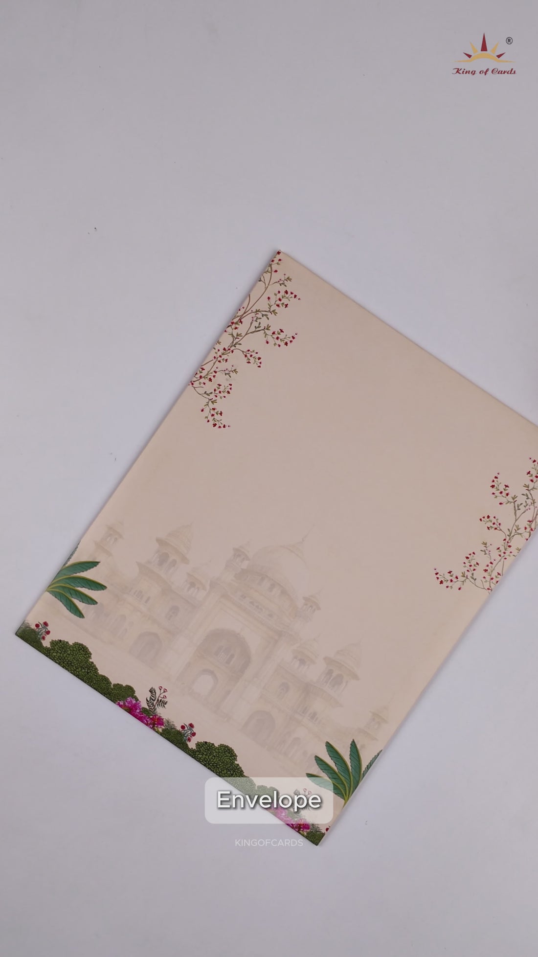 Pink Door Style Peacock Wedding Card - KNKJ1147