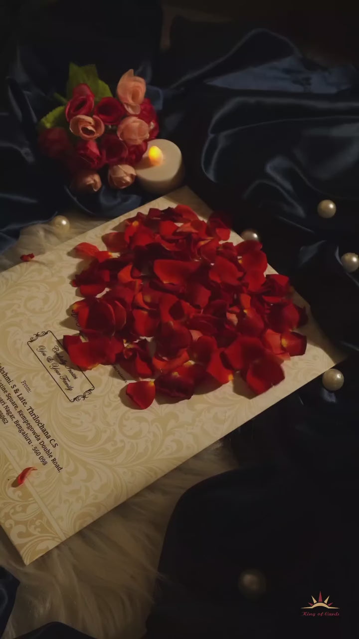 White Floral Design With Nameplate Invitation Card-KNKC4801