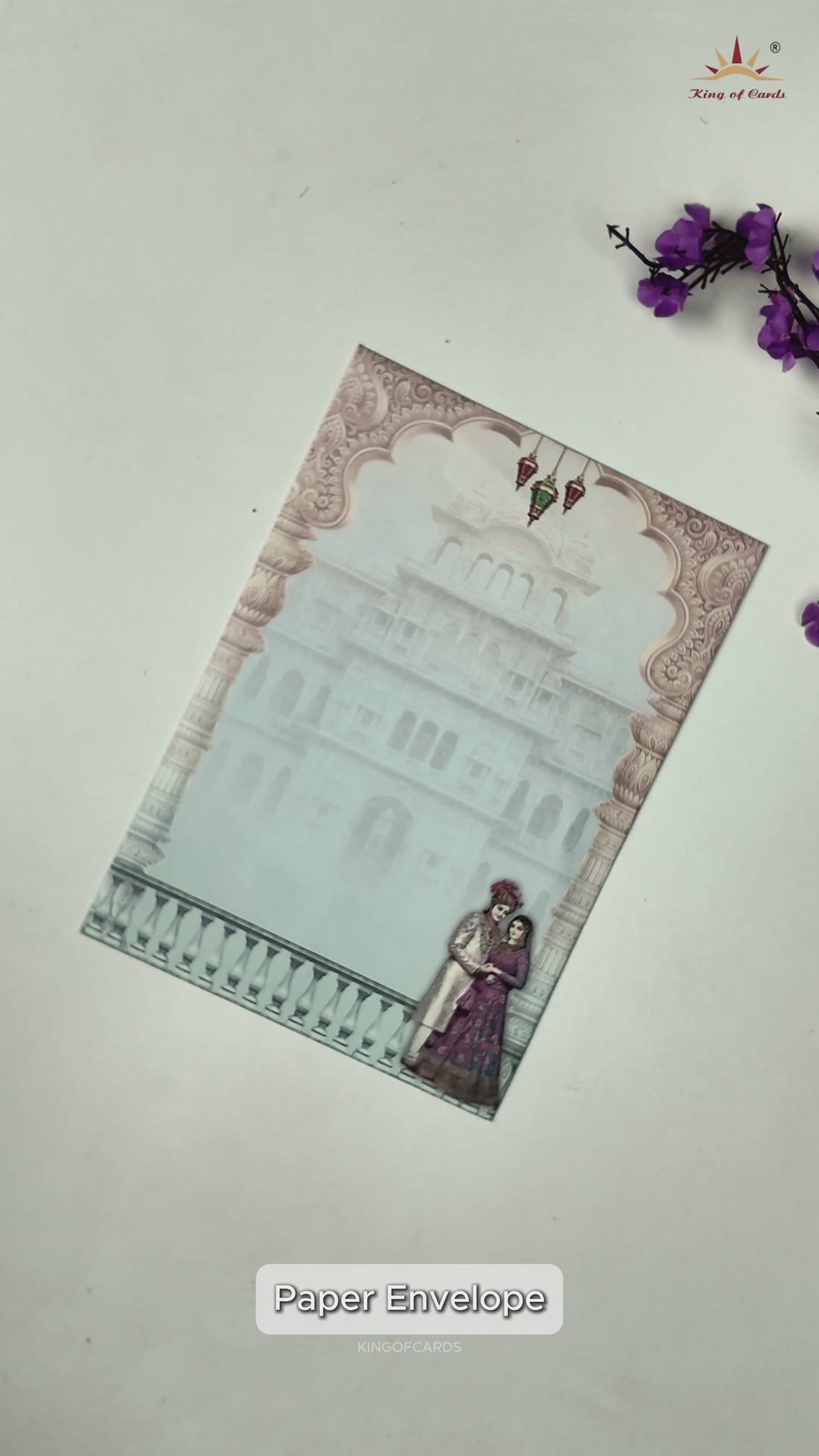 Pastel Traditional Bride Groom Invitation Card-KNPP684B