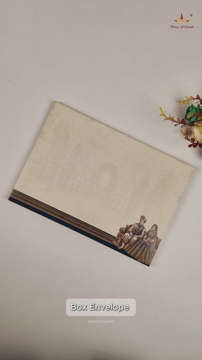 Brown Bride Groom Door Style Wedding card - KAA05360