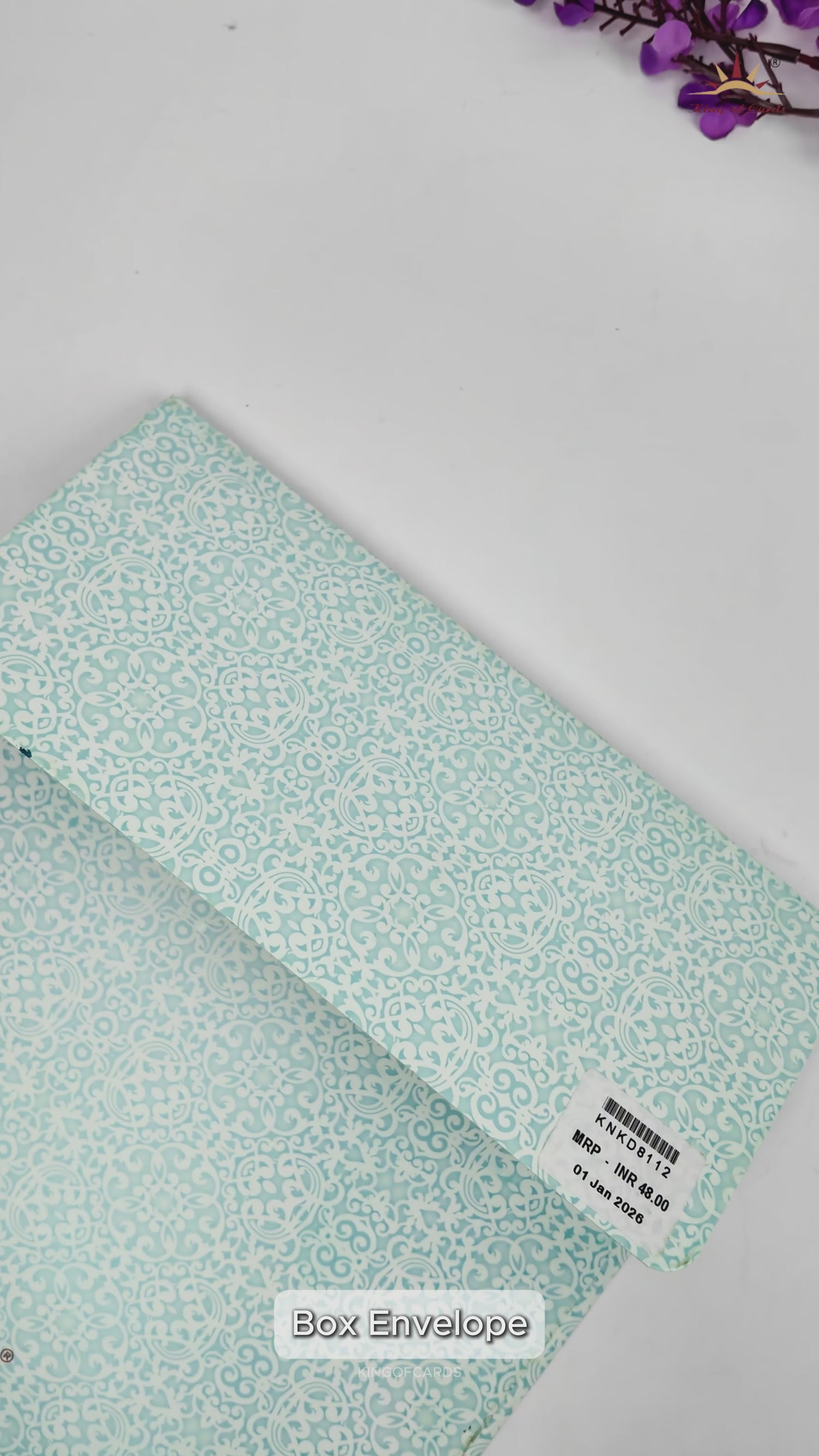 Blue Temple Elephant Wedding Card-KNKD8112