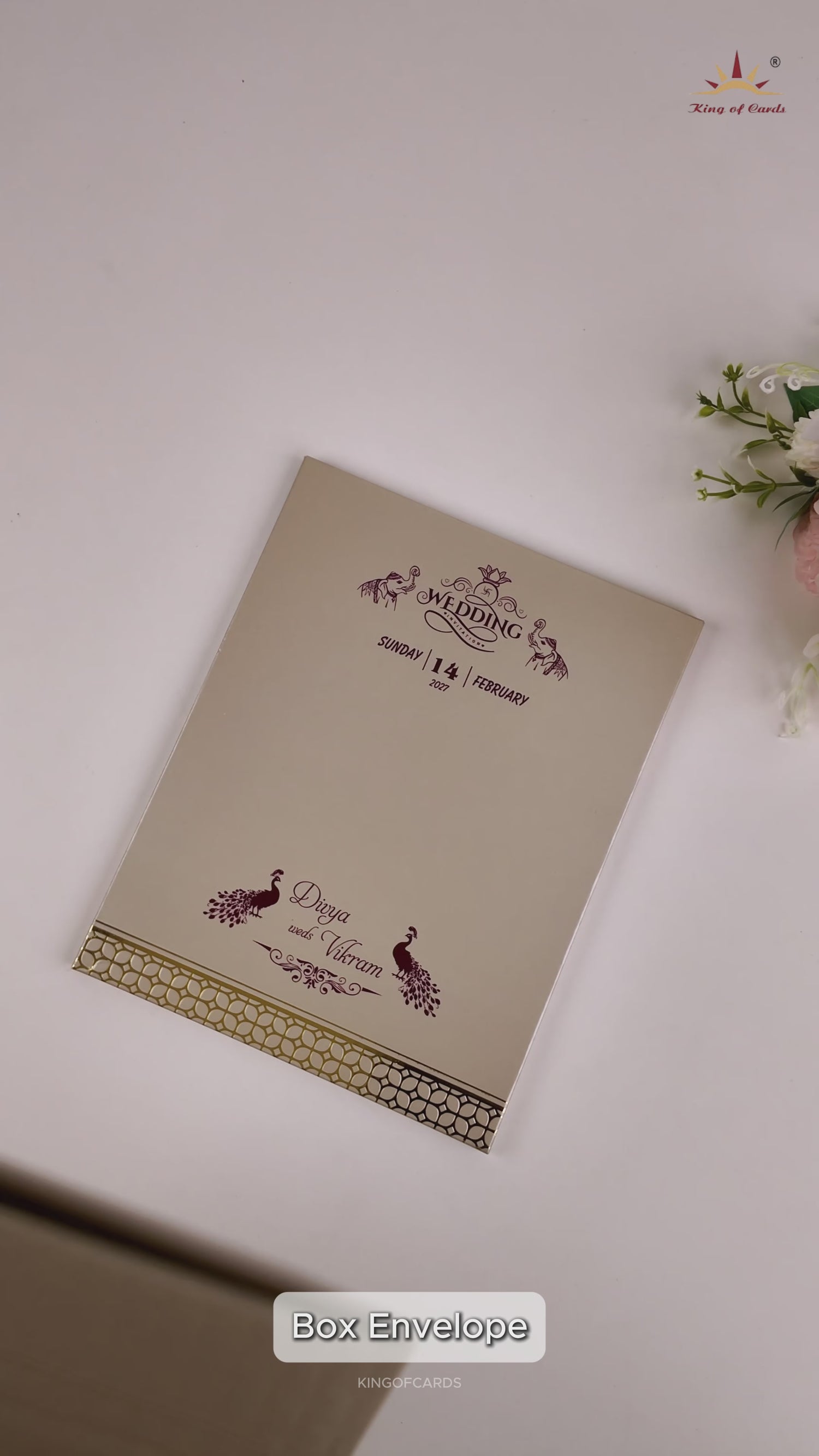 Gold Embossed Door Style Invitation Card-KNK4201B