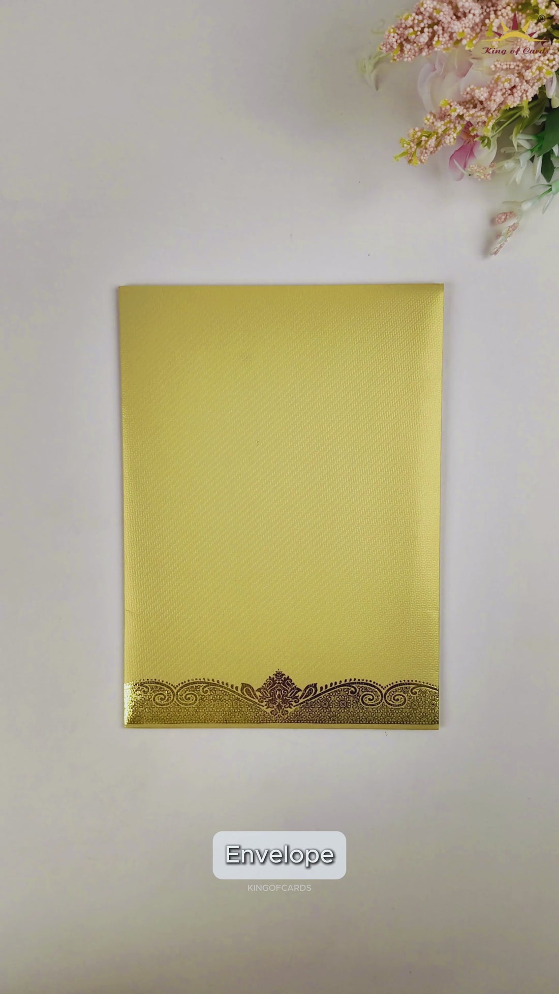 Gold Ganesha Wedding Invitation Card-KNKTG024