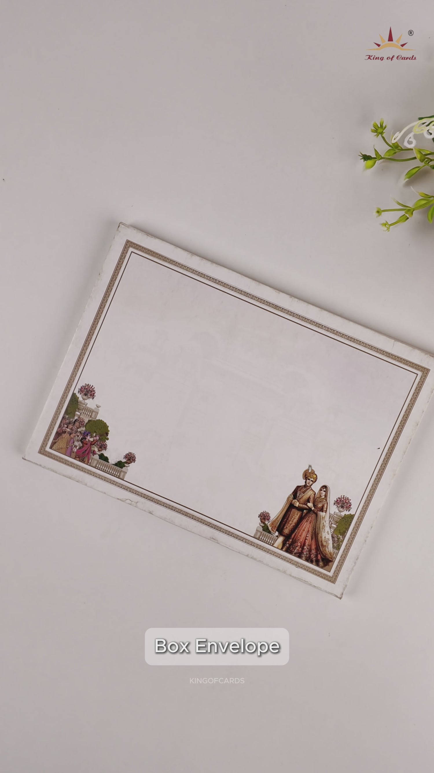 White Padded Bride Groom Wedding Card - KAA05490
