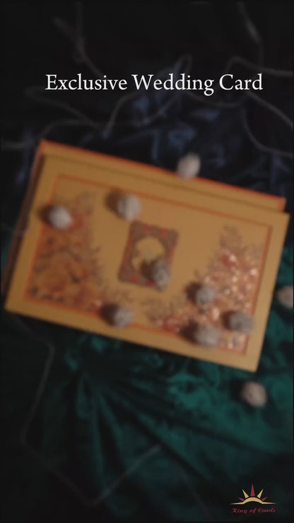 Mustard Padded Floral Invitation Card-KPR24410