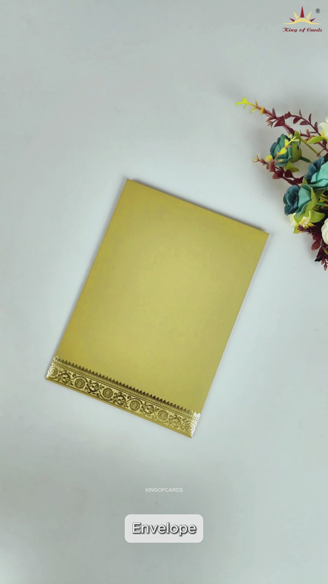 Gold Floral Mandala Design Wedding Card - KNCM026GG