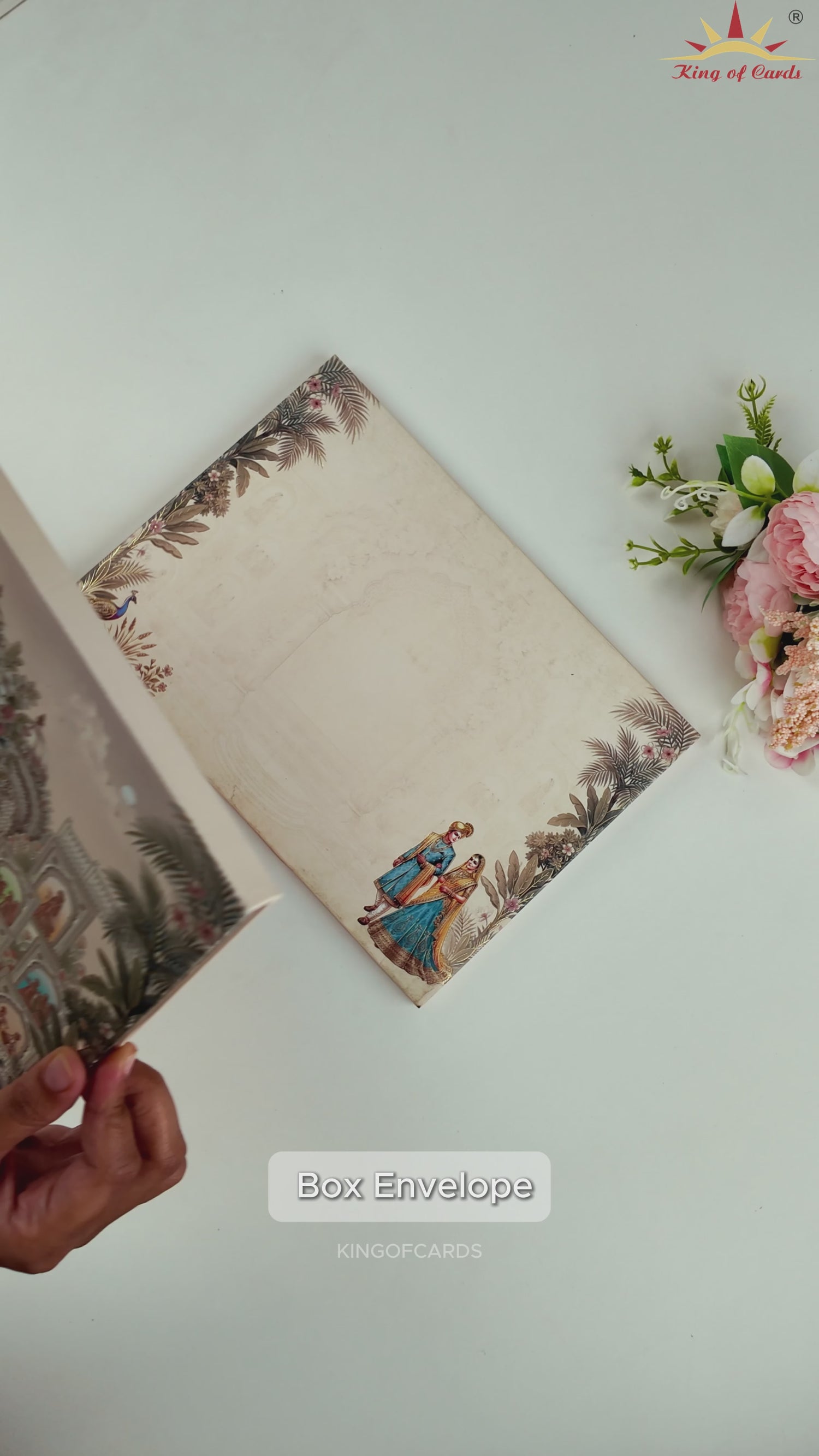 Beige Bride Groom Padded Wedding Card - KAA06110