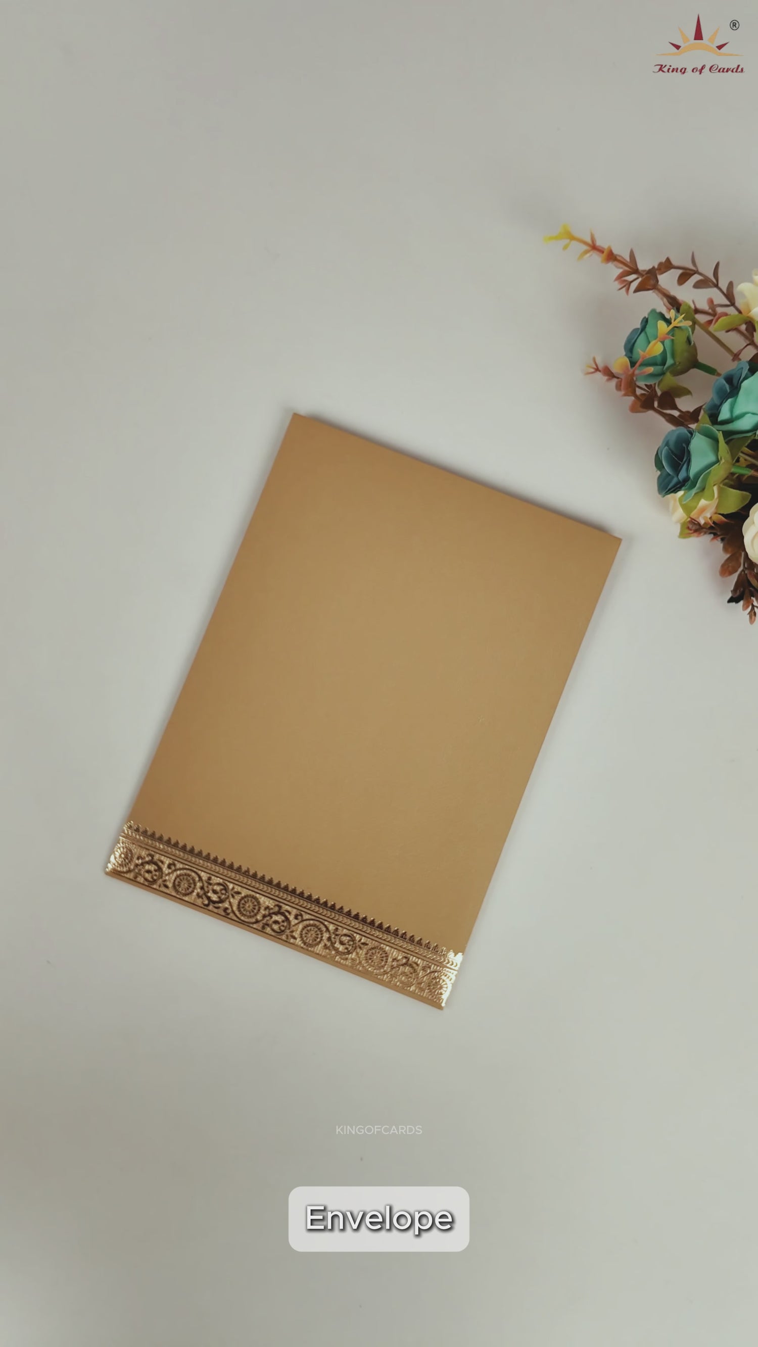 Gold Floral Mandala Design Wedding Card - KNCM026GG