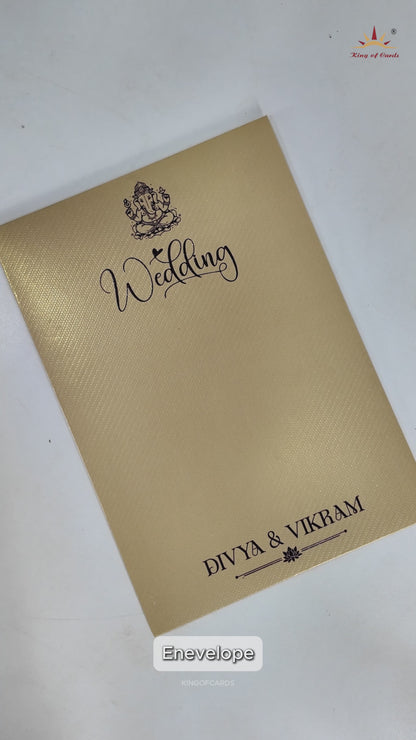 Gold Texture Single Sheet Invitation Card-KNKK551G