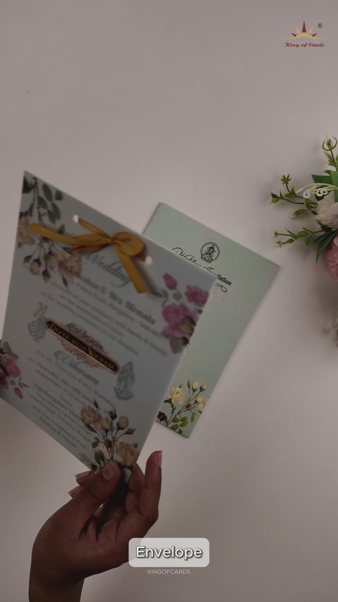 Green Floral Invitation Card - KNCY6605G
