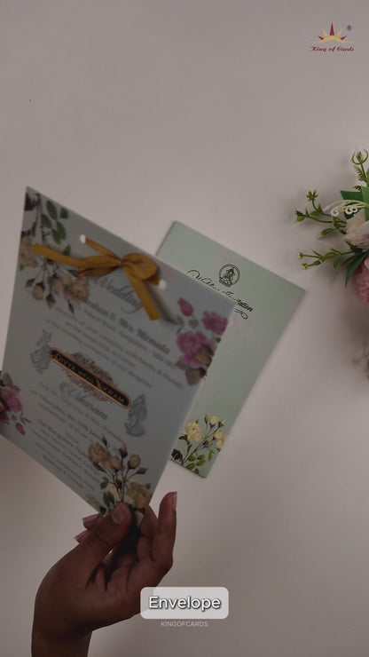 Green Floral Invitation Card - KNCY6605G