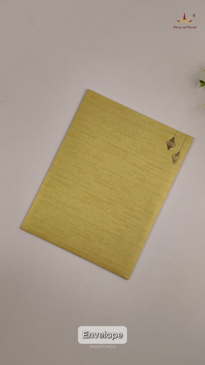 Gold Royal Elephant Arch Wedding Card - KNRM7083G