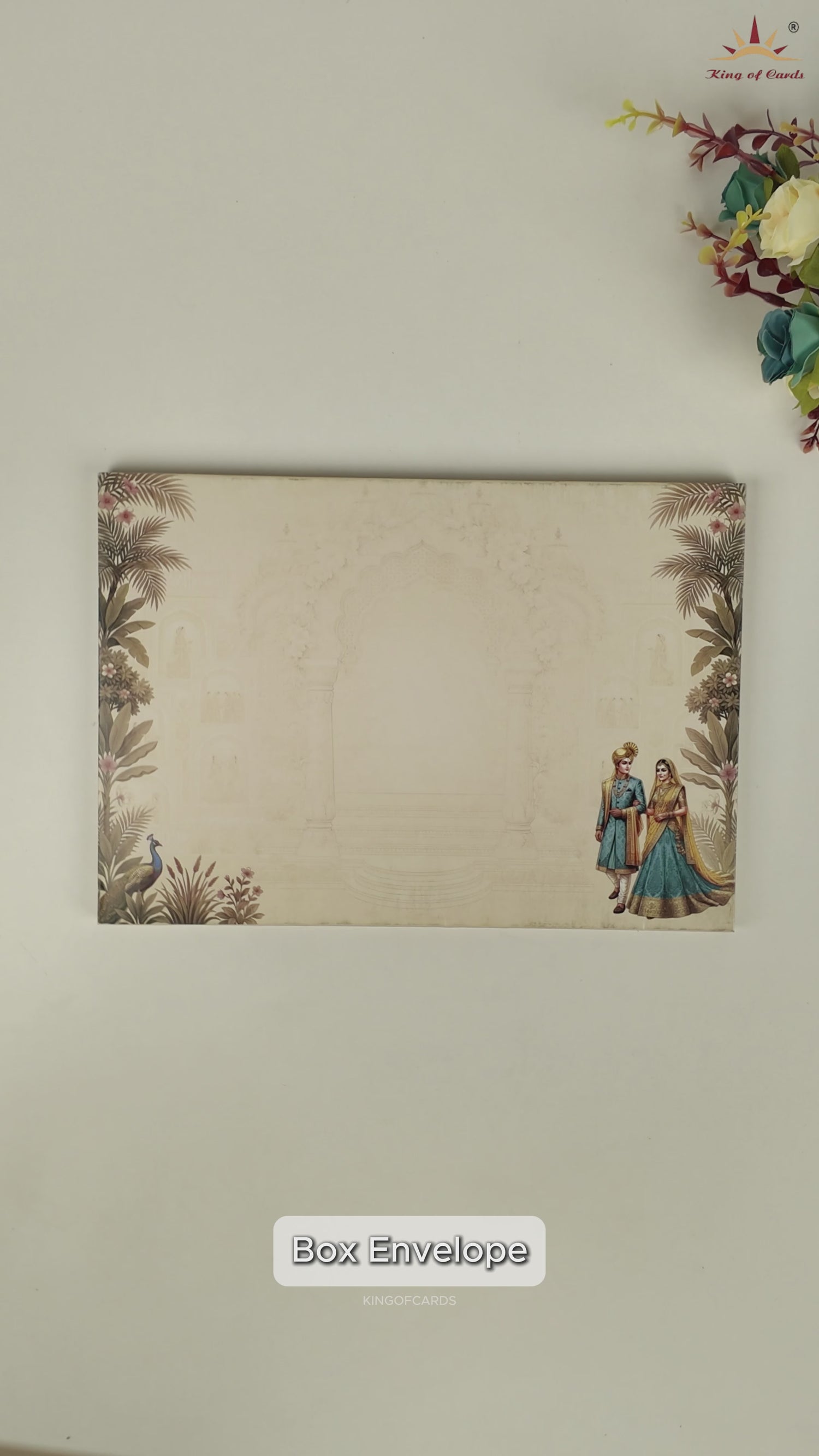 Beige Floral Bride Groom Wedding Card - KAA05270