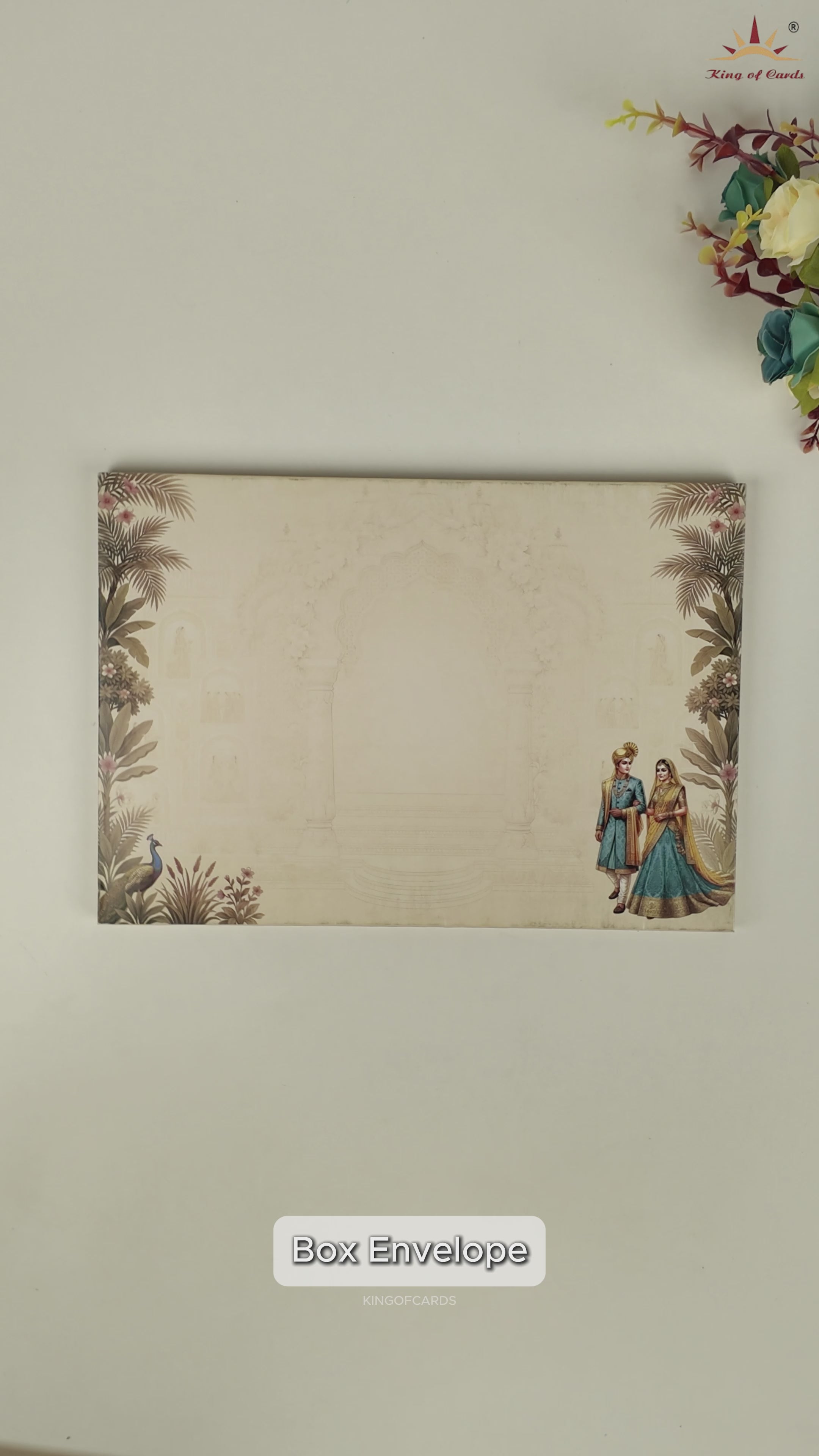 Beige Floral Bride Groom Wedding Card - KAA05270
