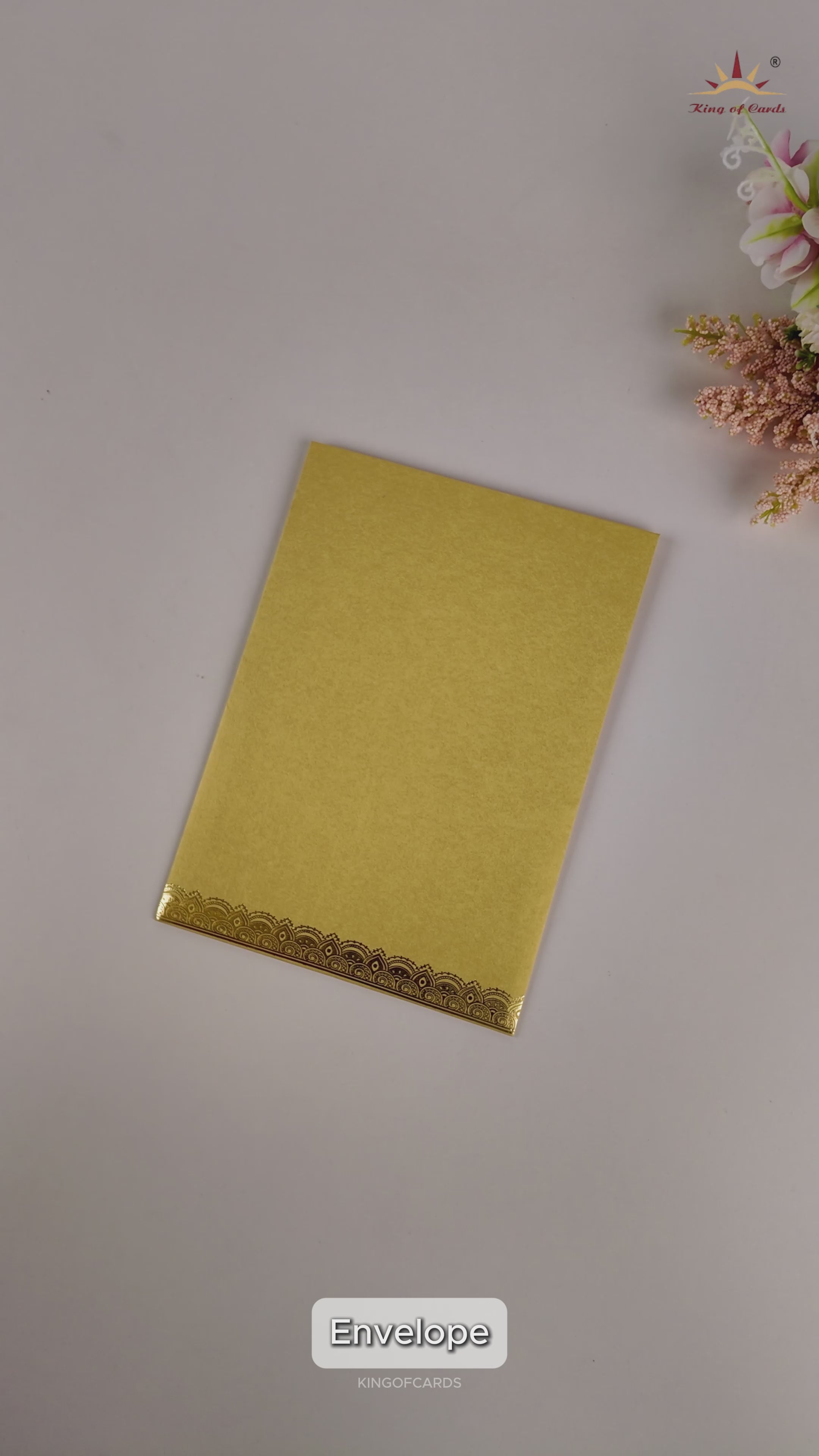 Gold Floral Mandala Wedding Card - KNCM16GG