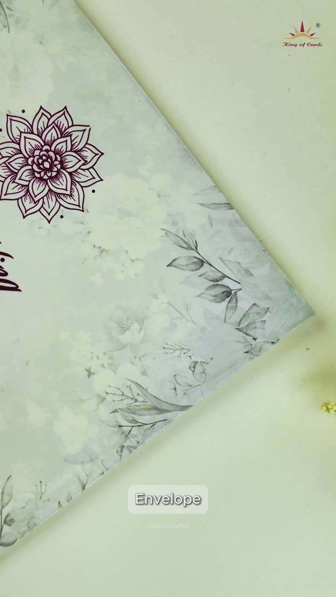 Green Floral Single Sheet Invitation-KNPA412G
