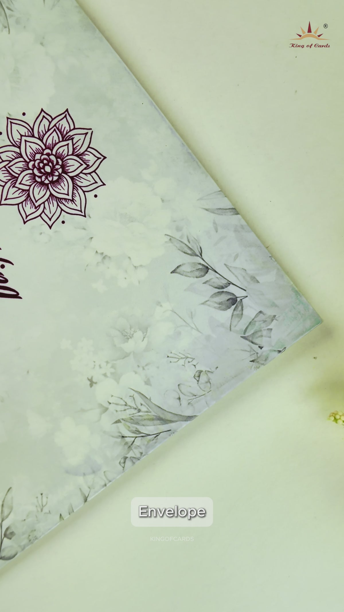 Green Floral Single Sheet Invitation-KNPA412G