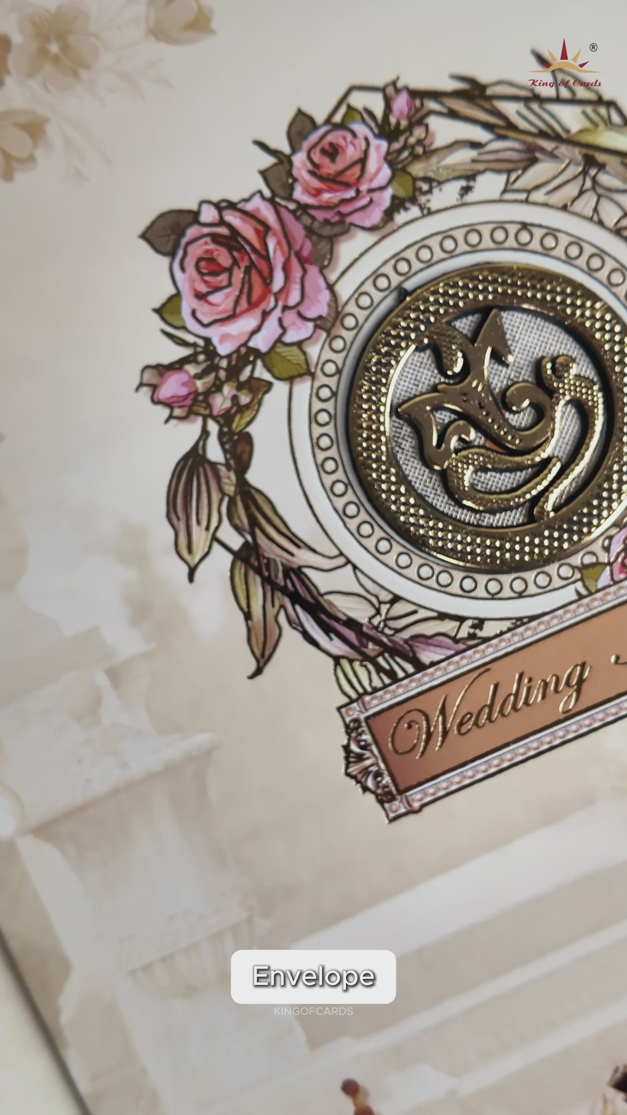 Cream Royal Horse Chariot Wedding Card - KNEP1609