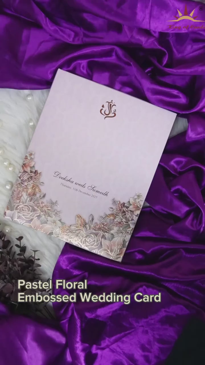 Dusty Purple Laser Cut Premium Wedding Invitation-KPR24220