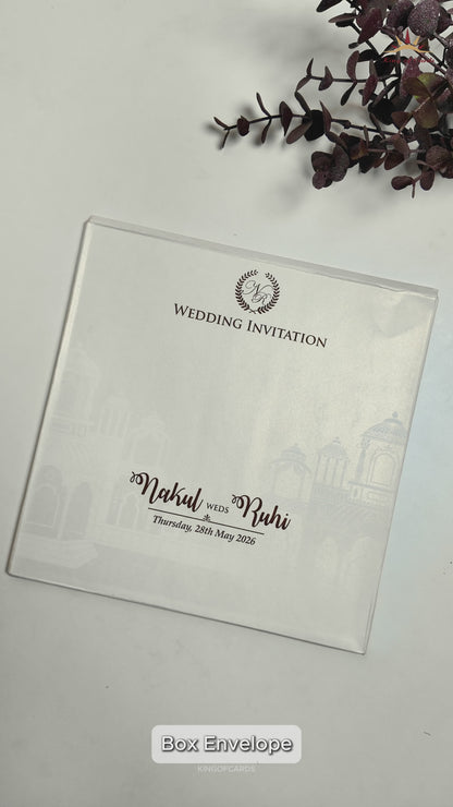 White Palace Ganesha Wedding card-KRE28520