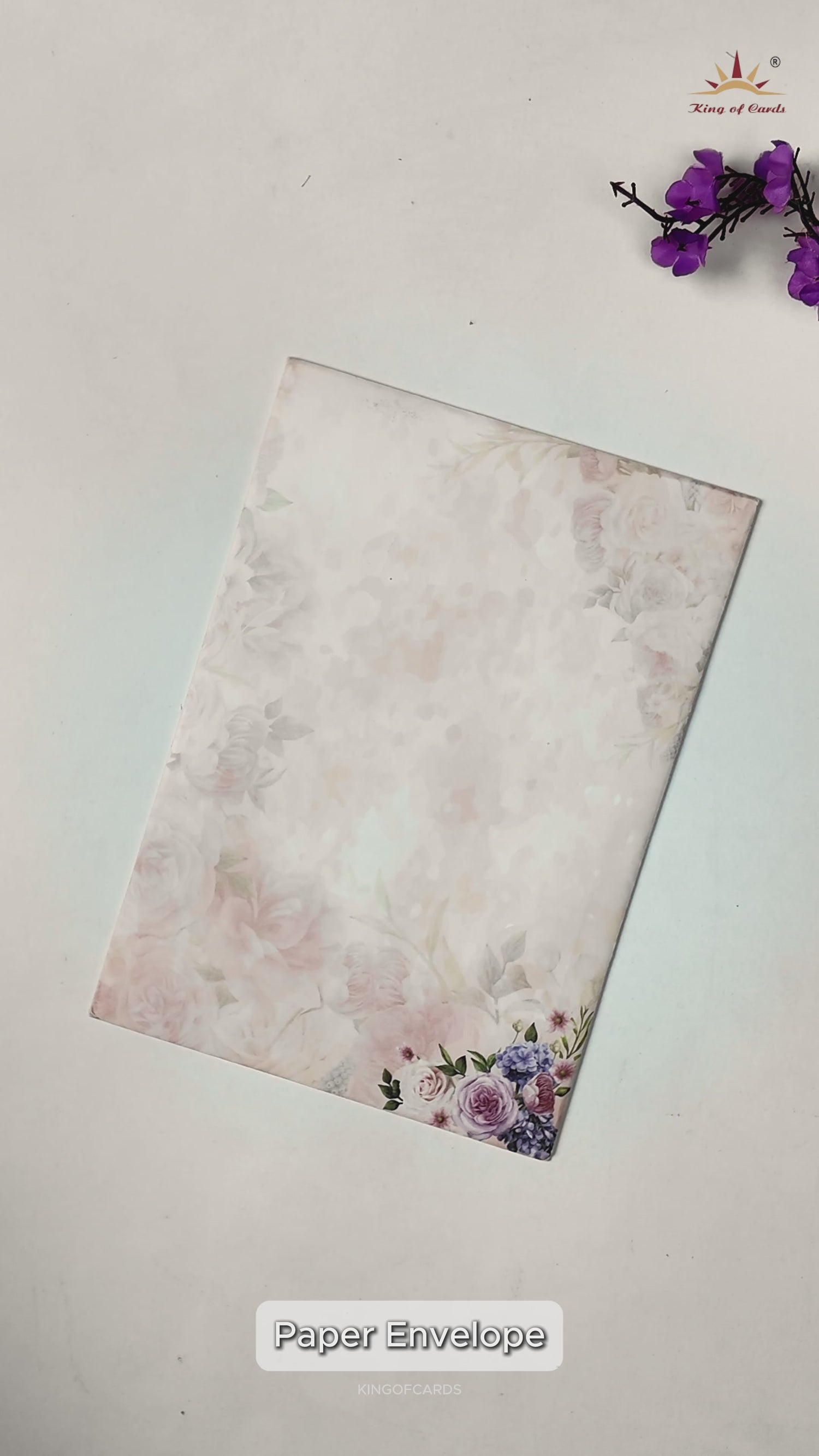 Pink Rose Floral Wedding Card-KNPP683P