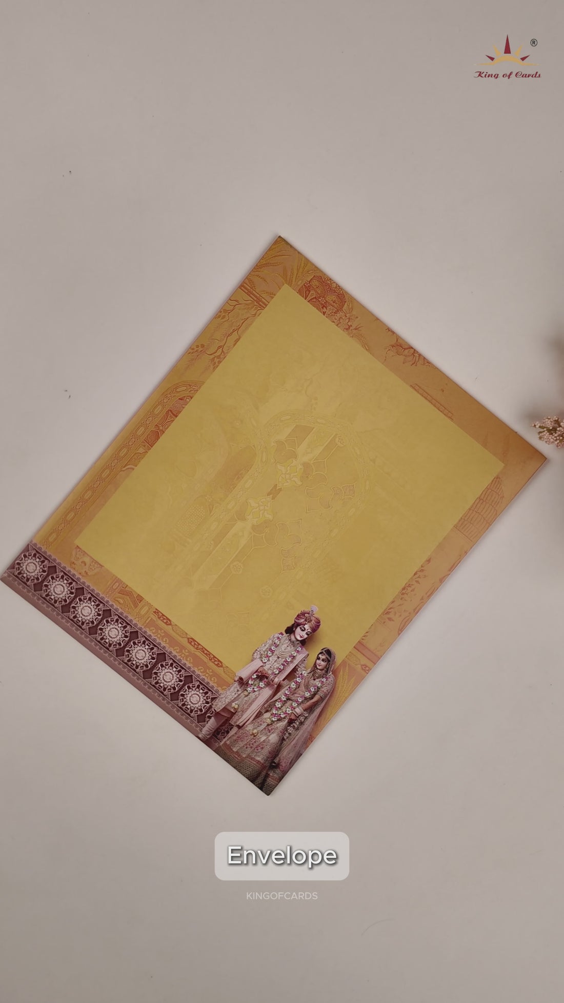 Orange Floral Bride Groom Wedding Card - KNKJ1114