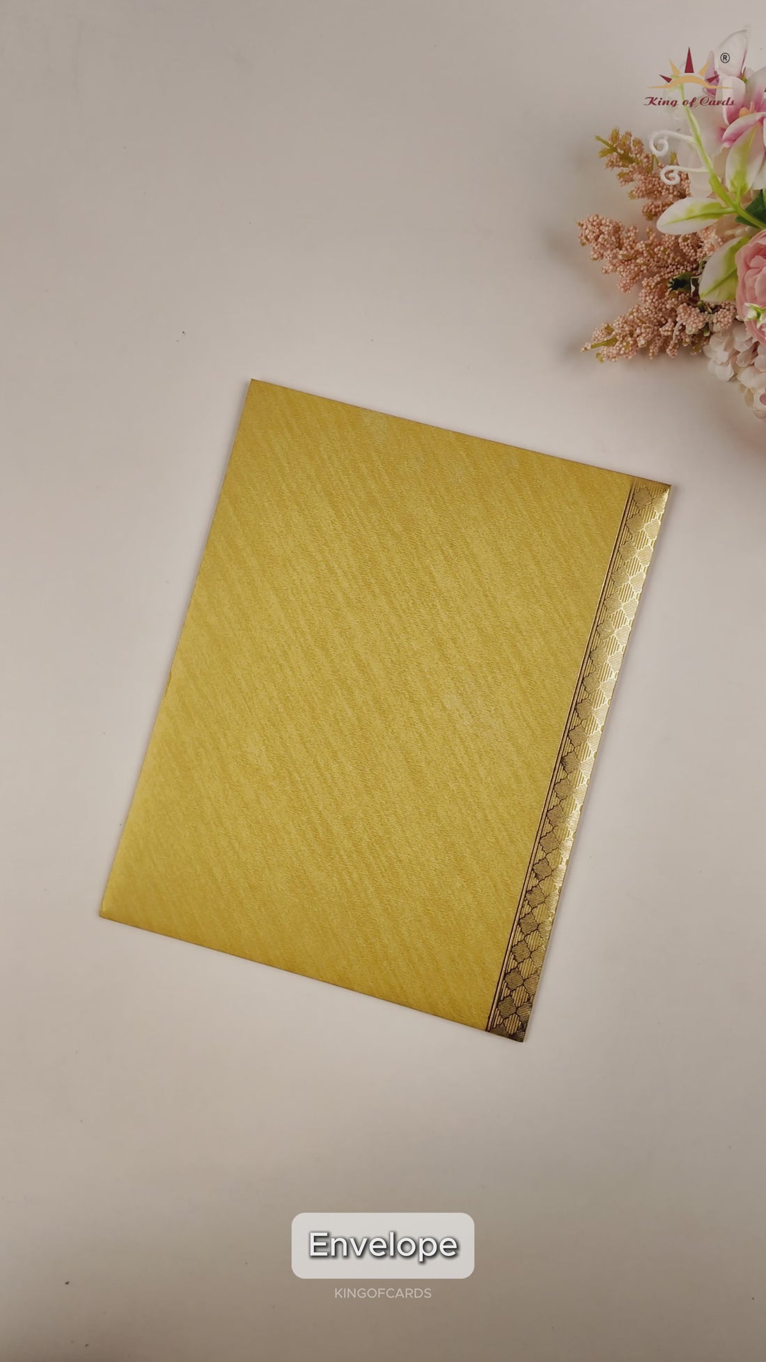 Gold Traditional Wedding Card-KNKR5024G