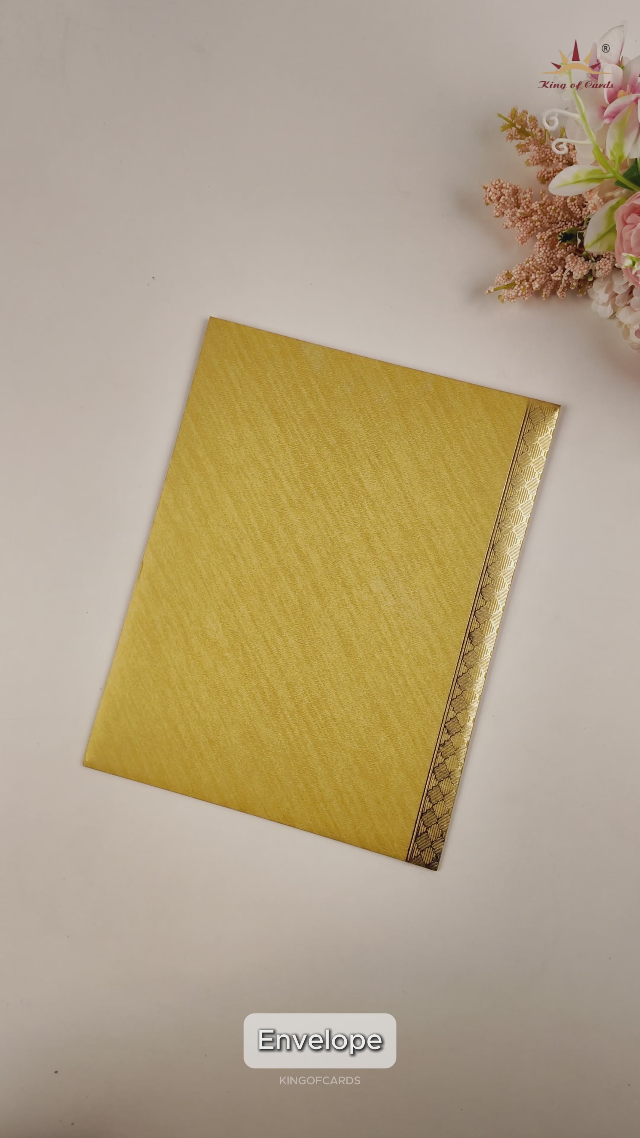 Gold Traditional Wedding Card-KNKR5024G