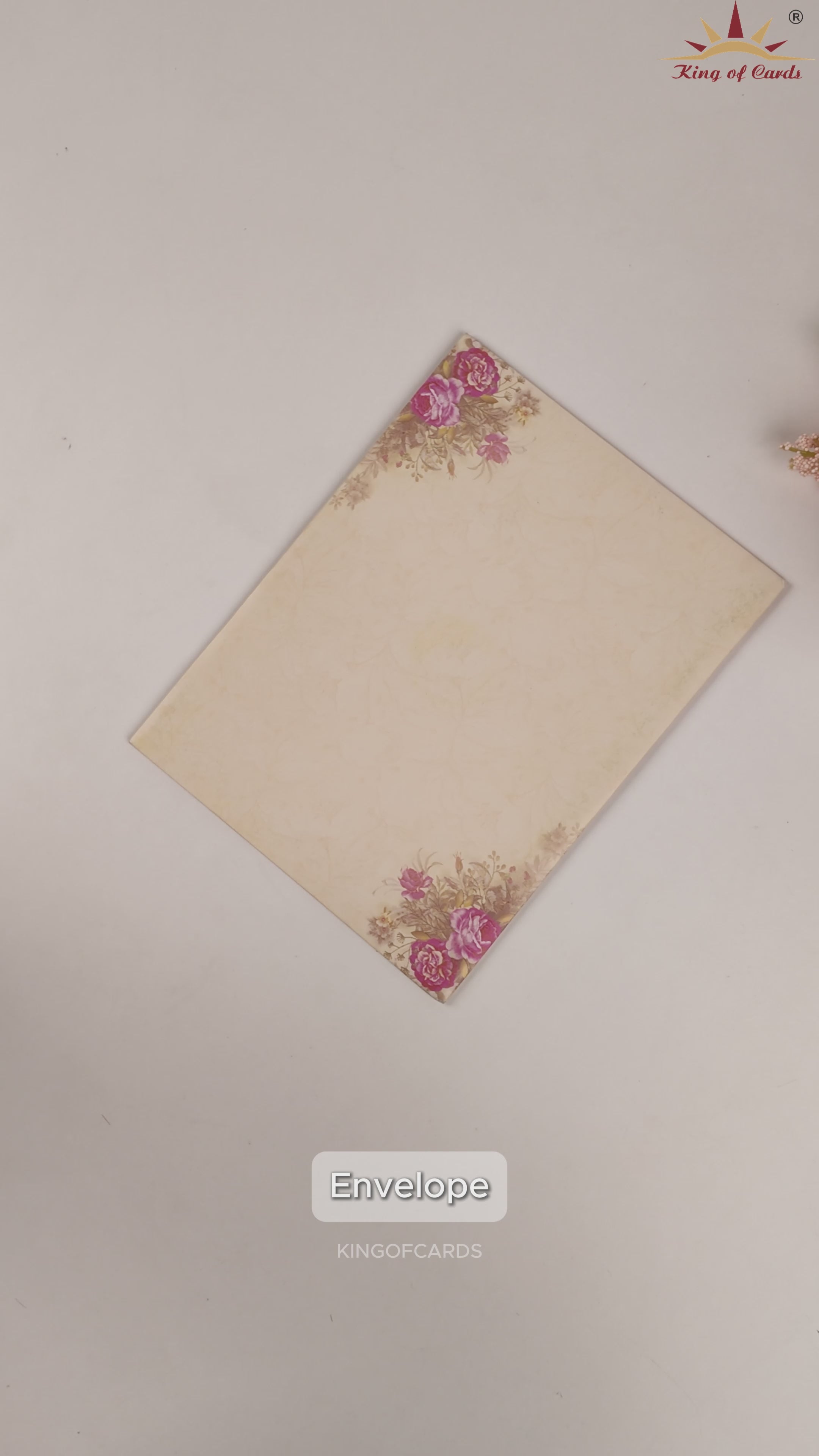 Cream Ganesha Floral Wedding Card - KNKC4071