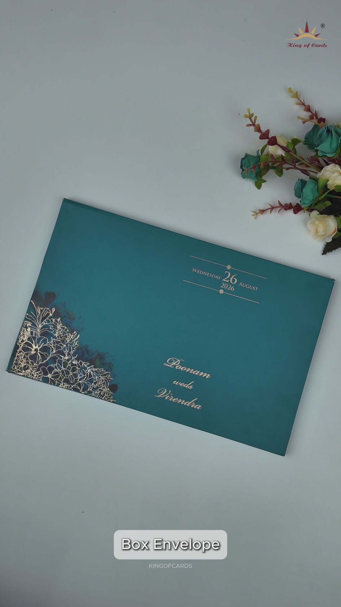 Blue Premium Padded Marriage Invitation-KPR24390