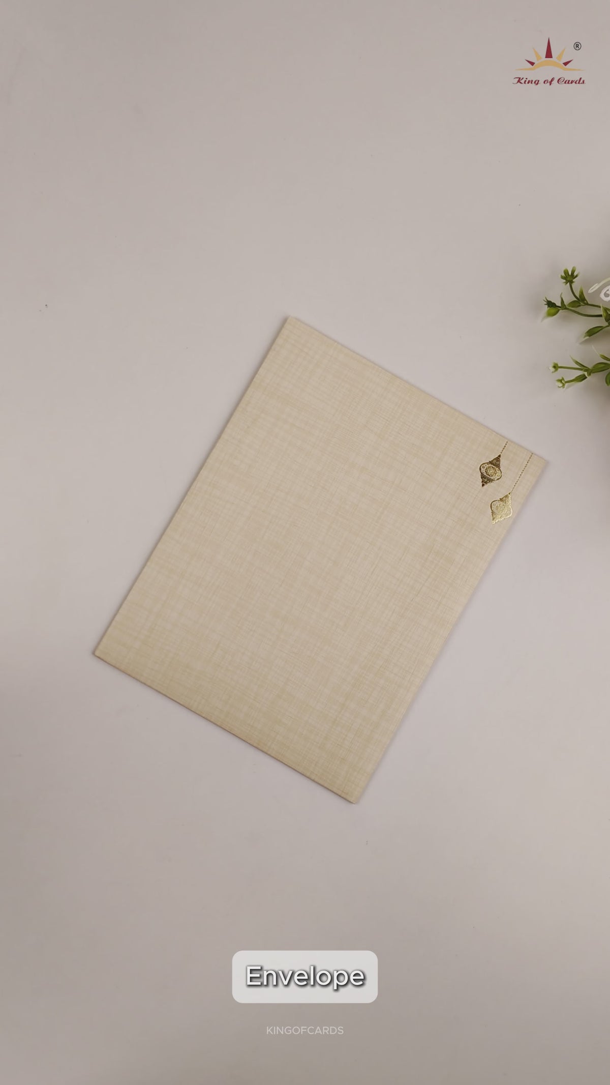 Cream Gold Arch Elephant Wedding Card - KNK7083S