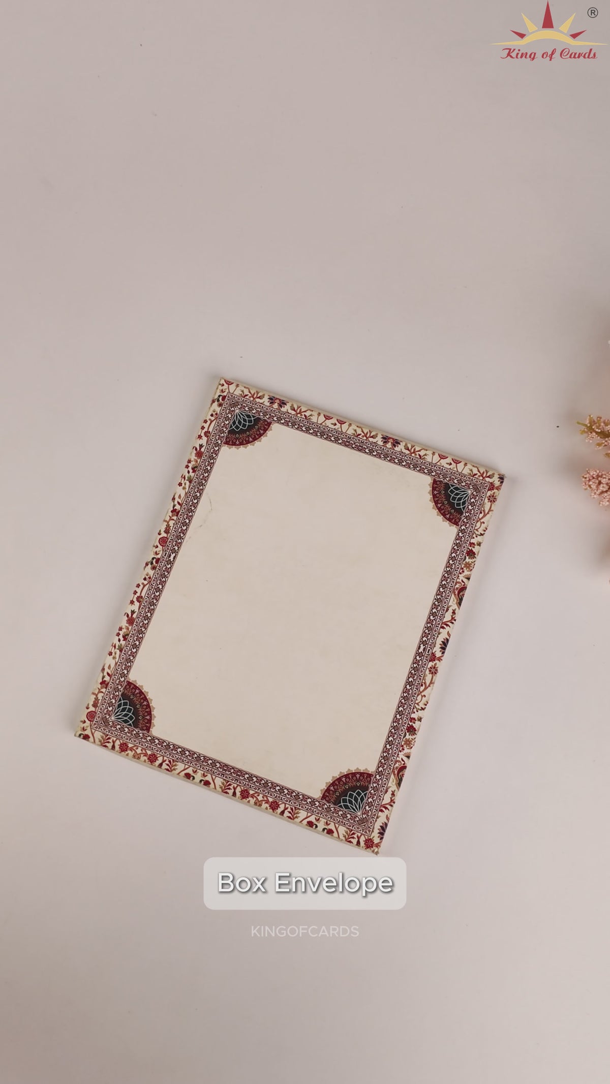 White Floral Padded Wedding Card - KAA05530